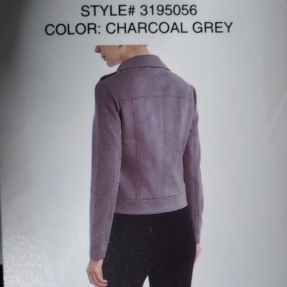 NEW Philosophy Faux Suede Leather Moto Jacket Small Crop Heavy Coat Summer Fall - Picture 9 of 16